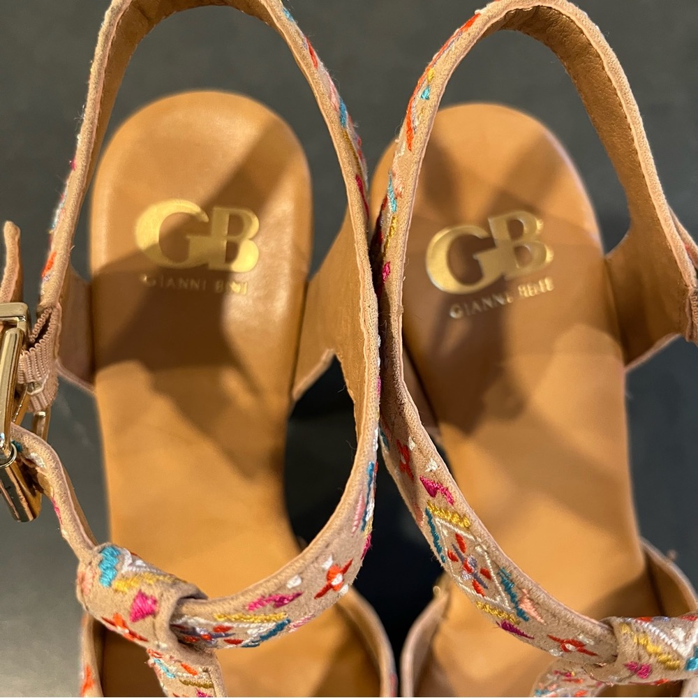 Gianni Bini Multicolor Embroidered Platform Sandals - Picture 11 of 16